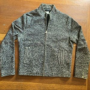 Mena Reiss Mottled Wool Zip Up Bomber Jacket
